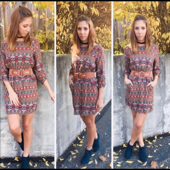 Belted Shift Dress - Picture 2 of 3